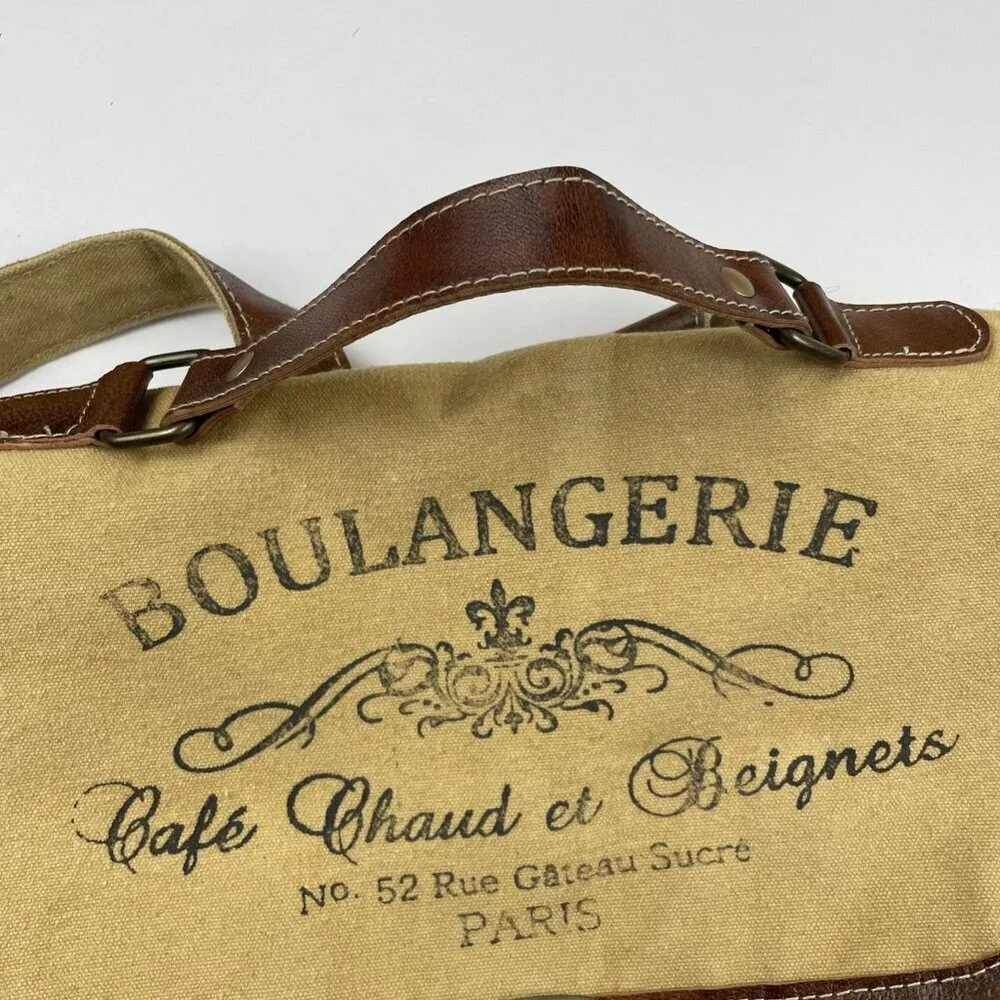 Myra Bag Backpack Boulangerie Paris Front Clip Top Handle Crossbody Canvas